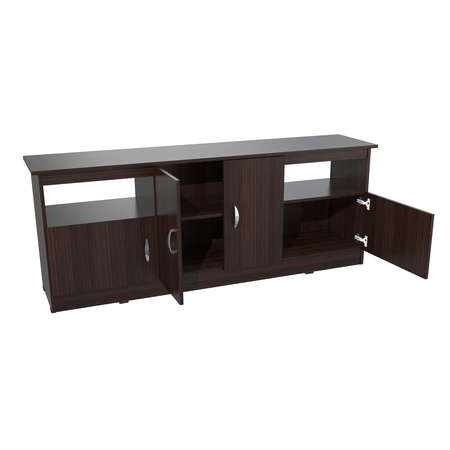 Inval TV Stand 63 in. W Espresso Fits TVs Up to 60 in. with Storage Doors MTV-6719
